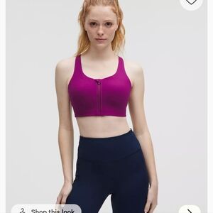 Lululemon Energy Zip Front Bra High Support B-G Cups Chilled Grape 36DDD